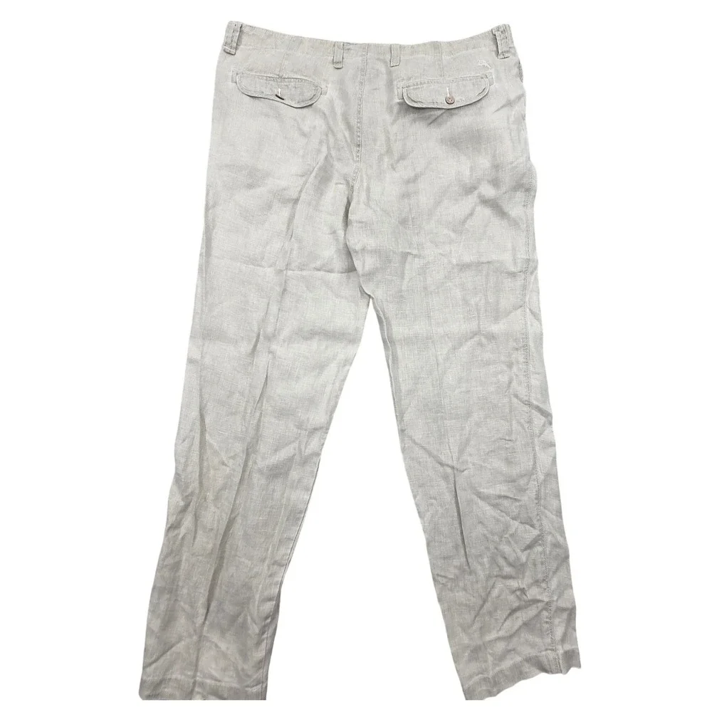 Tommy Bahama Relax Mens 40x32 Light Gray 100% Linen Pants